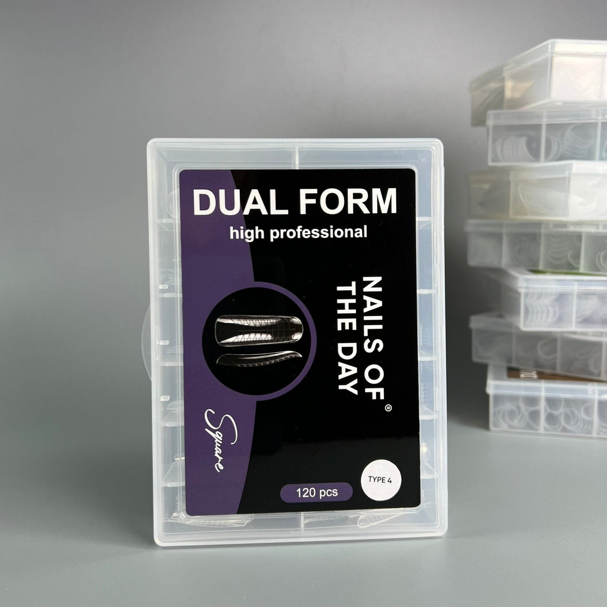 NAILSOFTHEDAY Dual Form Square (Type 4): formas superiores tipo cuadrado para uñas, 120 piezas