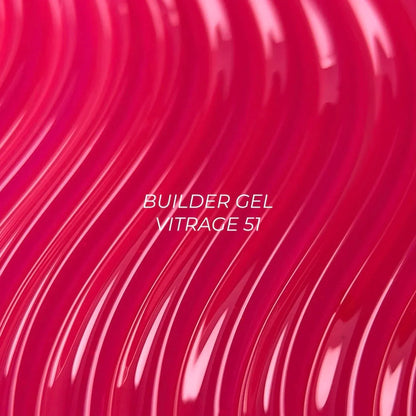 NAILSOFTHEDAY Builder gel 51 Vitrage — gel constructor vitral rosa para extensión de uñas, 15 ml