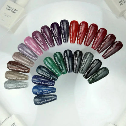 NAILSOFTHEDAY Gel Polish Aviation — esmalte semipermanente azul-gris reflectante, 10 ml