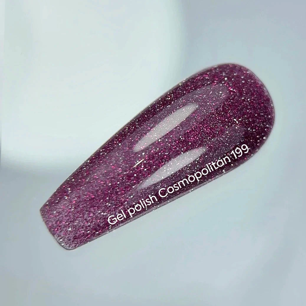 NAILSOFTHENIGHT Cosmopolitan gel polish - esmalte semipermanente reflectante rosa oscuro para uñas, 10 ml