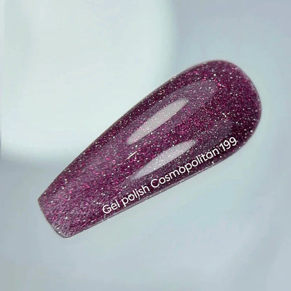 NAILSOFTHENIGHT Cosmopolitan gel polish - esmalte semipermanente reflectante rosa oscuro para uñas, 10 ml