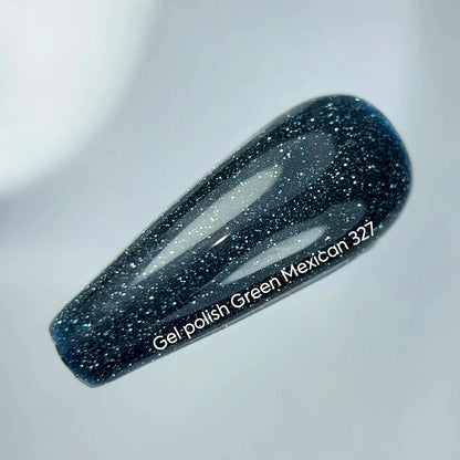NAILSOFTHENIGHT Green Mexican gel polish — esmalte semipermanente reflectante verde oscuro, 10 ml