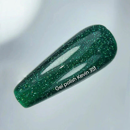 NAILSOFTHENIGHT Let's Special Kevin: esmalte semipermanente verde oscuro que refleja la luz y cubre en una capa, 10 ml