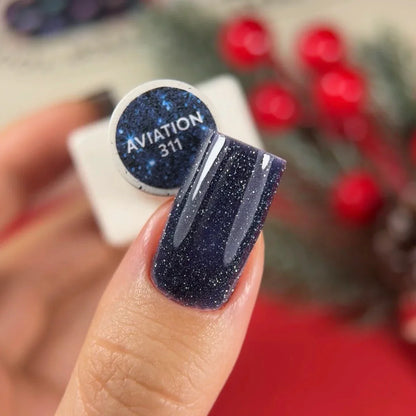 NAILSOFTHEDAY Gel Polish Aviation — esmalte semipermanente azul-gris reflectante, 10 ml
