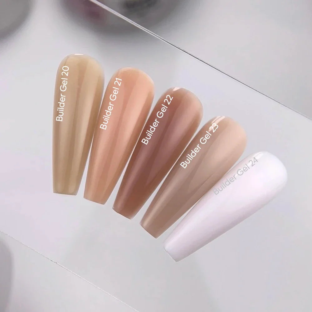 NAILSOFTHEDAY Builder Gel 24 — gel lechoso con velo rosado para extensiones de uñas, 15 ml