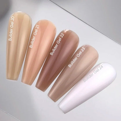 NAILSOFTHEDAY Builder Gel 24 — gel lechoso con velo rosado para extensiones de uñas, 15 ml