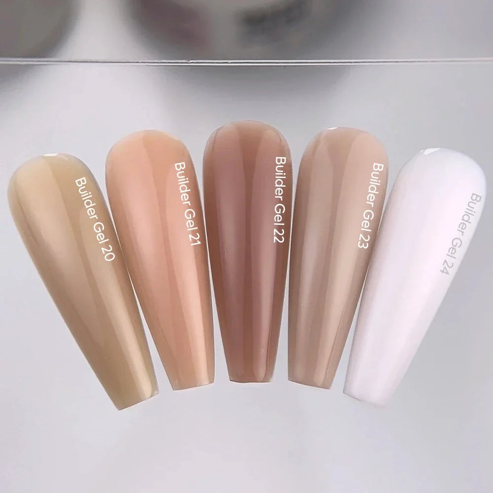NAILSOFTHEDAY Builder Gel 24 — gel lechoso con velo rosado para extensiones de uñas, 15 ml