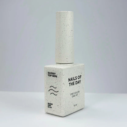 NAILSOFTHEDAY Glossy top wipe - Top brillante con una capa pegajosa, sin filtros UV, 10 ml