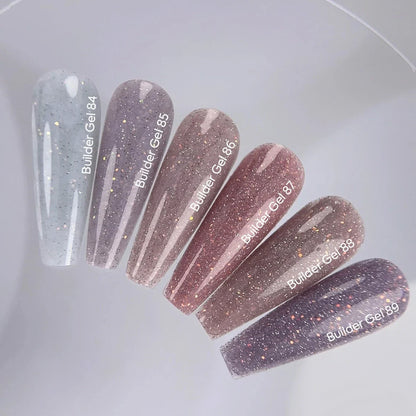 NAILSOFTHEDAY Builder Gel 88 — builder gel beige reflectante con brillo opal, 15 ml