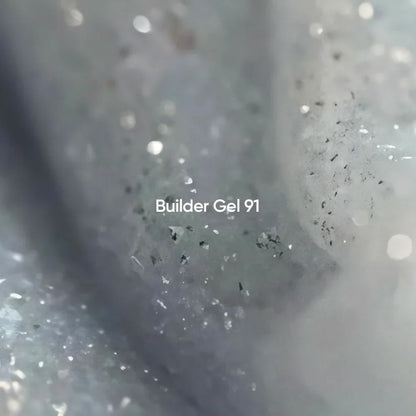 NAILSOFTHEDAY Builder Gel 91 — builder gel reflectante plateado-lechoso, 15 ml