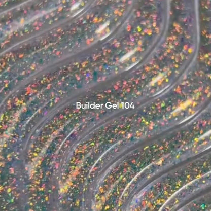 NAILSOFTHEDAY Builder Gel 104 — builder gel transparente con copos Yuki, 15 ml