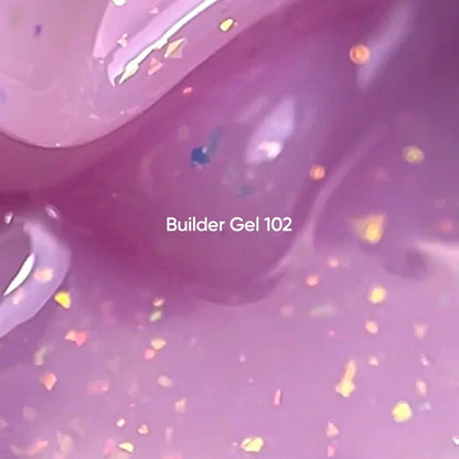 NAILSOFTHEDAY Builder Gel 102 — builder gel rosa-lechoso con pan de oro, 15 ml