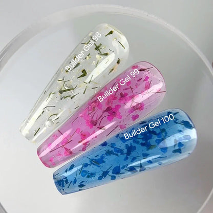 NAILSOFTHEDAY Builder Gel 99 — builder gel rosa con flores secas, 15 ml