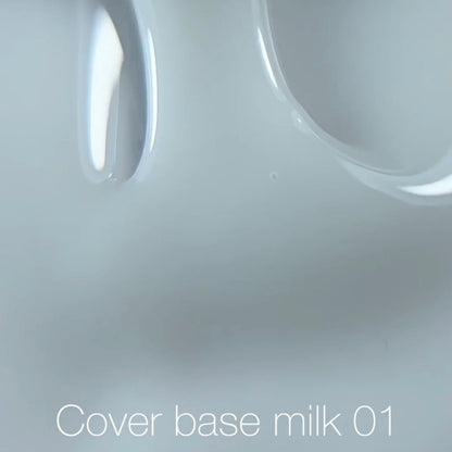 Nailsoftheday Cover Base NEW Formula Milk 01 - base camuflaje semitransparente de tono frío lechoso, 10 ml.