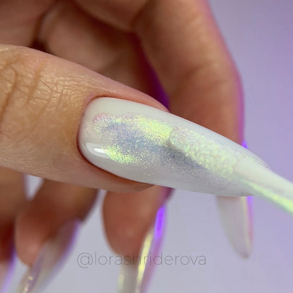 Liquid powder 02 -  polvo líquido con iridiscencia de verde a rojo rosado para uñas, 5 g