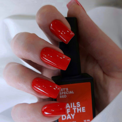 NAILSOFTHEDAY Let's Special Red: esmalte semipermanente  rojo especial que se superpone en una capa, 10 ml