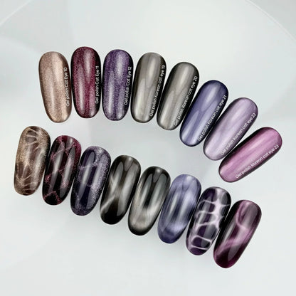 NAILSOFTHEDAY Gel Polish Cat Eye 12 — esmalte  efecto ojo de gato en tono morado, cobertura completa en una sola capa. 6 ml.