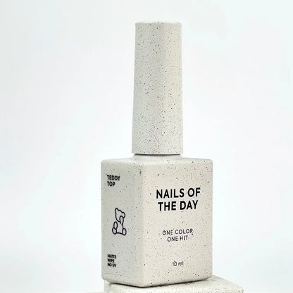 NAILSOFTHEDAY Teddy top Wipe: top con effecto peluche - mate con capa pegajosa, nueva fórmula, sin filtros UV, 10 ml