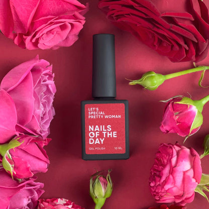 NAILSOFTHEDAY Let's Special Pretty Woman — esmalte semipermanente de uñas que cubre en una capa color frambuesa, 10 ml