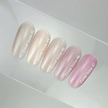 NAILSOFTHEDAY Cover Base 43 Light Pigment – base para uñas beige semitransparente con pigmentación ligera, 10 ml