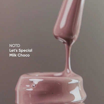 NAILSOFTHEDAY Let's Special Milk Choco: esmalte semipermanente color chocolate caliente para uñas que cubre una capa, 10 ml