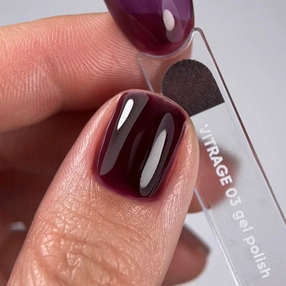 NAILSOFTHEDAY Gel Polish Vitrage 03 — esmalte en gel efecto vitral color vino, 10 ml