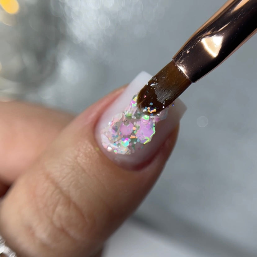 NAILSOFTHENIGHT Dream gel 01 — gel de diseño con increíbles hexágonos de diferentes tamaños y purpurina para uñas, 5 g