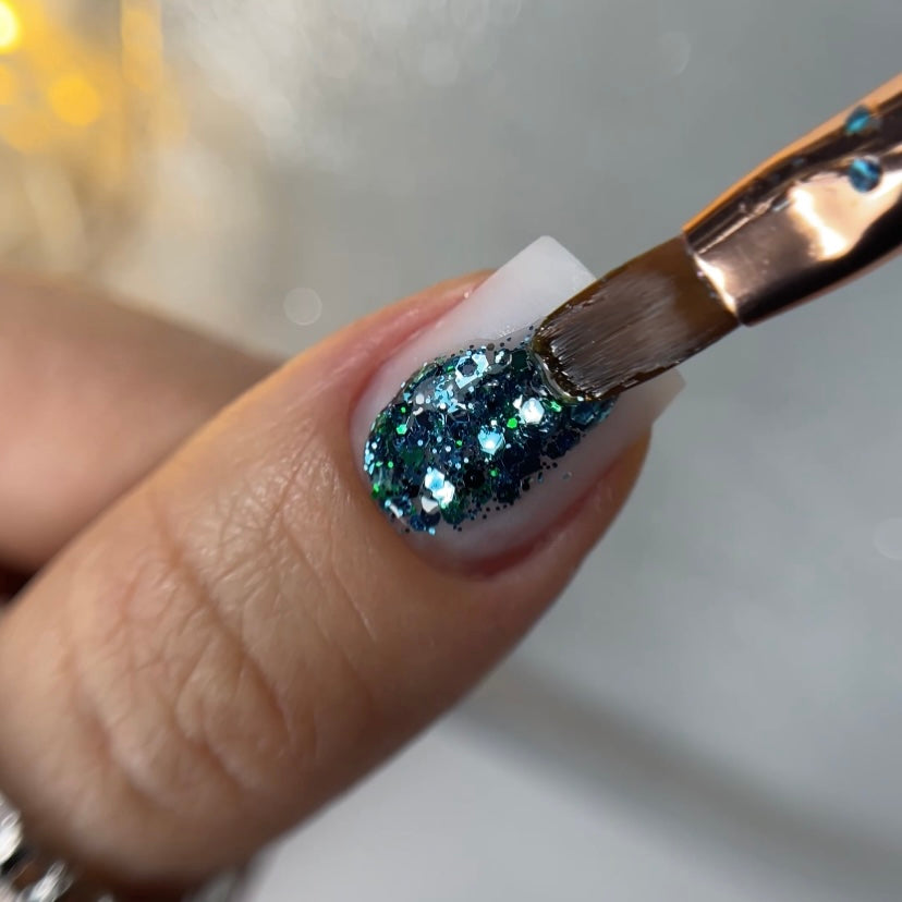 NAILSOFTHENIGHT Brokat gel 03 — gel de diseño con brocado multicolor y purpurina para uñas, 5 g