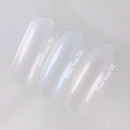 NAILSOFTHEDAY Shell Top 03 Nueva Fórmula — top perlado con efecto de frotado rosa, sin capa pegajosa, 10 ml