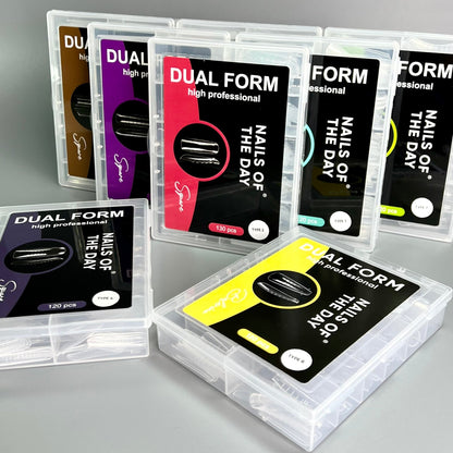 NAILSOFTHEDAY Dual Form Ballerina (Type 8): formas ruperiores estilo bailarina para uñas, 120 piezas