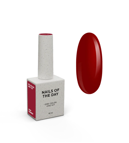 NAILSOFTHEDAY Let's Special Lady - esmalte semipermanente de uñas  rojo intenso que cubre una capa, 10 ml