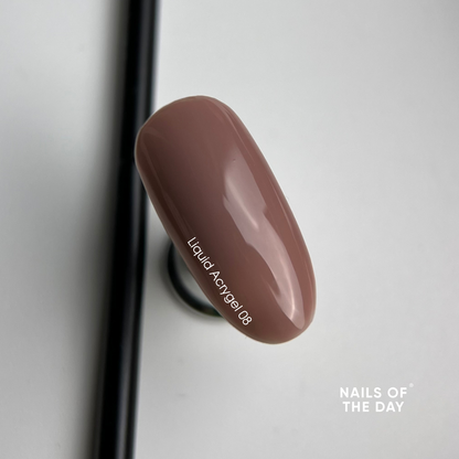 NAILSOFTHEDAY Liquid Acrygel 08 — Acrygel líquido nude polvoriento de nueva fórmula para uñas, 15 ml
