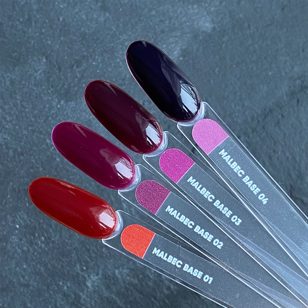 NAILSOFTHEDAY Malbec base 03 – base imitacion cristal de color rojo vino, 10 ml