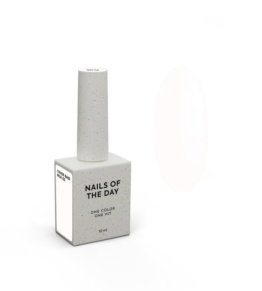 Nailsoftheday Cover base NEW Formula milk 03 — base camuflaje semitransparente en tono lechoso para uñas, 10 ml