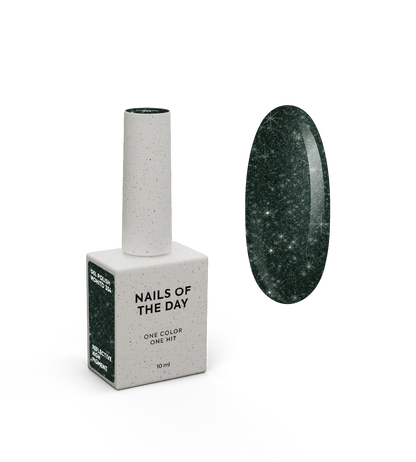 NAILSOFTHENIGHT Mohito gel polish — esmalte semipermanente reflectante de color verde oscuro intenso, 10 ml.