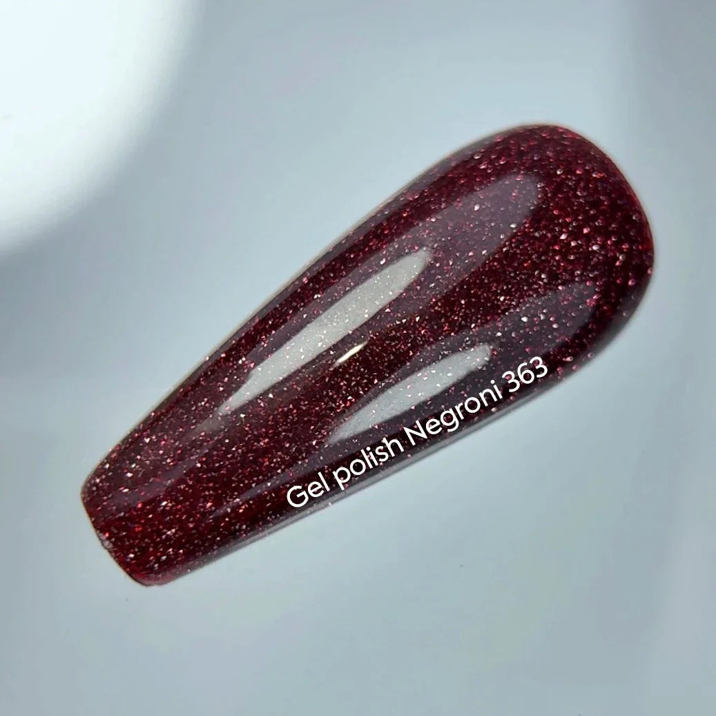 NAILSOFTHENIGHT Negroni gel polish — esmalte semipermanente reflectante  de color burdeos oscuro, 10 ml