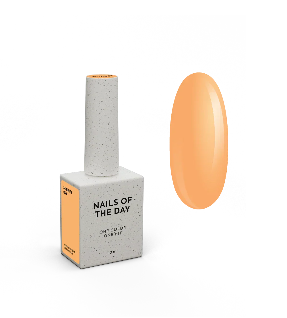 NAILSOFTHEDAY Gel Polish Sunrise — esmalte semipermanente naranja cálido, cubre en una sola capa, 10 ml.