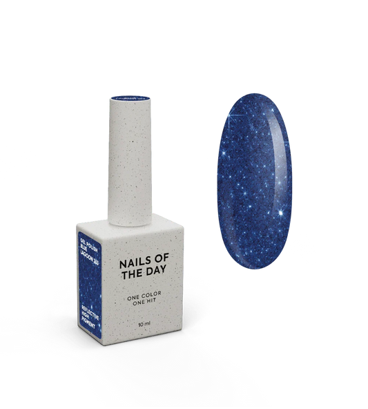 NAILSOFTHENIGHT Blue Lagoon gel polish - esmalte semipermanente reflectante azul para uñas, 10 ml