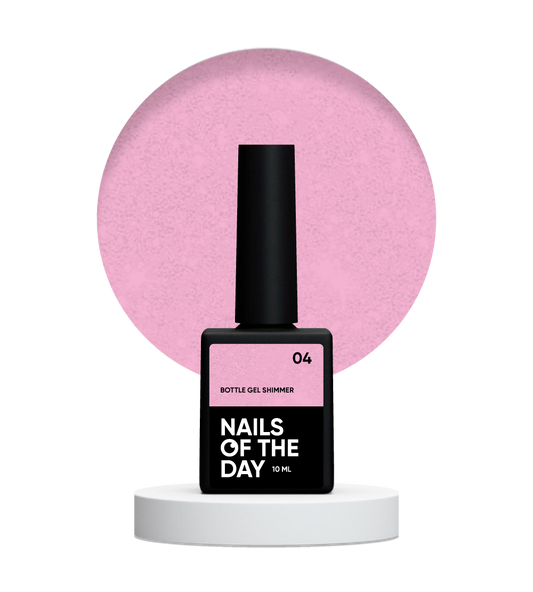 NAILSOFTHEDAY Bottle gel shimmer 04 – gel rosa ultrafuerte con brillo plateado, 10 ml