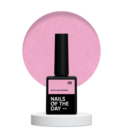 NAILSOFTHEDAY Bottle gel shimmer 05 – gel violeta ultrafuerte con brillo plateado, 10 ml