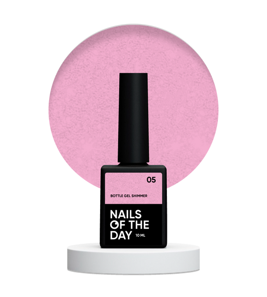 NAILSOFTHEDAY Bottle gel shimmer 05 – gel violeta ultrafuerte con brillo plateado, 10 ml