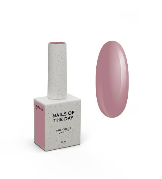 NAILSOFTHEDAY Bottle Gel 24 – gel ultraresistente nude para el refuerzo de uñas, 10 ml
