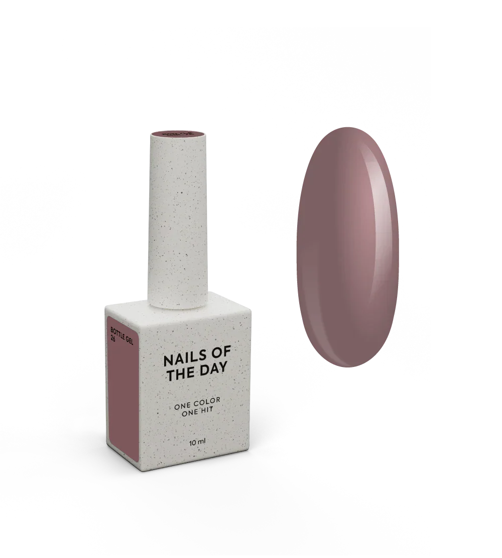 NAILSOFTHEDAY Bottle Gel 26 – gel ultraresistente beige cálido para el refuerzo de uñas, 10 ml