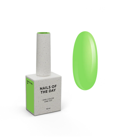 NAILSOFTHEDAY Bottle Gel 28 – gel ultraresistente verde neón para el refuerzo de uñas, 10 ml