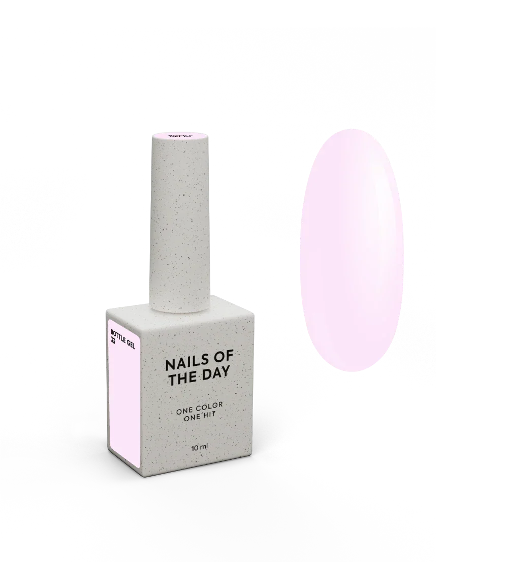 NAILSOFTHEDAY Bottle Gel 33 – gel ultraresistente rosa delicado para el refuerzo de uñas, 10 ml