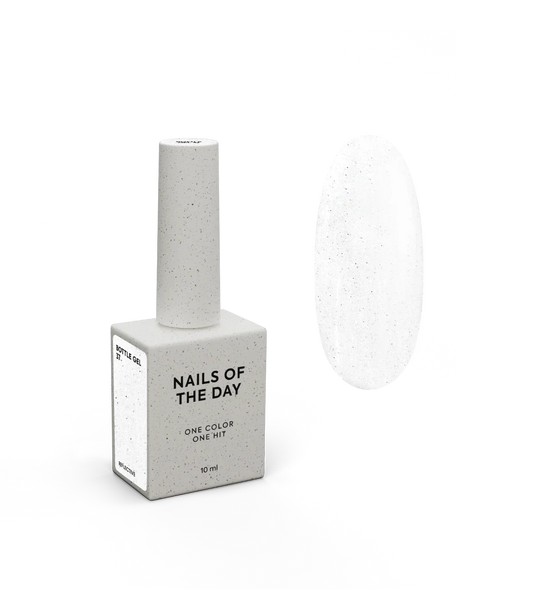 NAILSOFTHEDAY Bottle Gel 37 – gel ultraresistente lechoso con efecto reflectante para el refuerzo de uñas, 10 ml