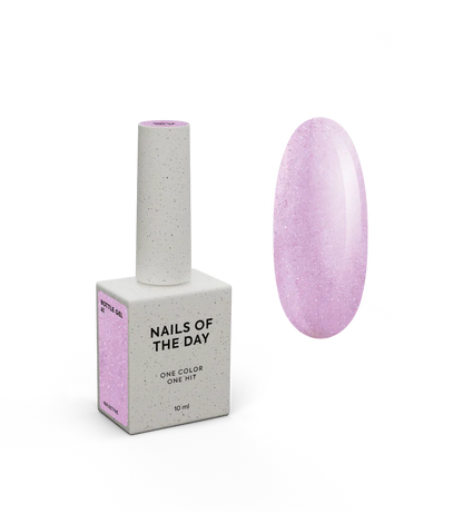 NAILSOFTHEDAY Bottle Gel 41 – gel ultraresistente rosa con efecto reflectante para el refuerzo de uñas, 10 ml