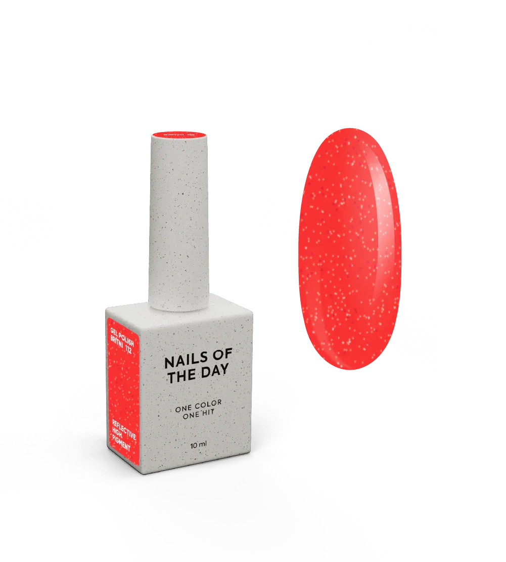 NAILSOFTHENIGHT Let's Special Britni - Esmalte semipermanente de una capa, color carmesí brillante con brillo reflectante/purpurina roja, 10 ml