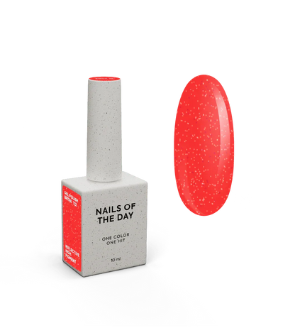 NAILSOFTHENIGHT Let's Special Britni - Esmalte semipermanente de una capa, color carmesí brillante con brillo reflectante/purpurina roja, 10 ml