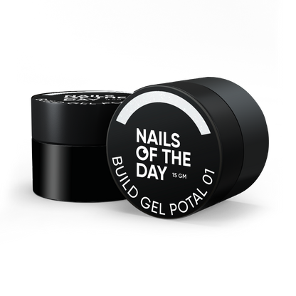 NAILSOFTHEDAY Build gel Potal 01 — gel de construcción lechoso con particulas brillantes para uñas, 15 ml